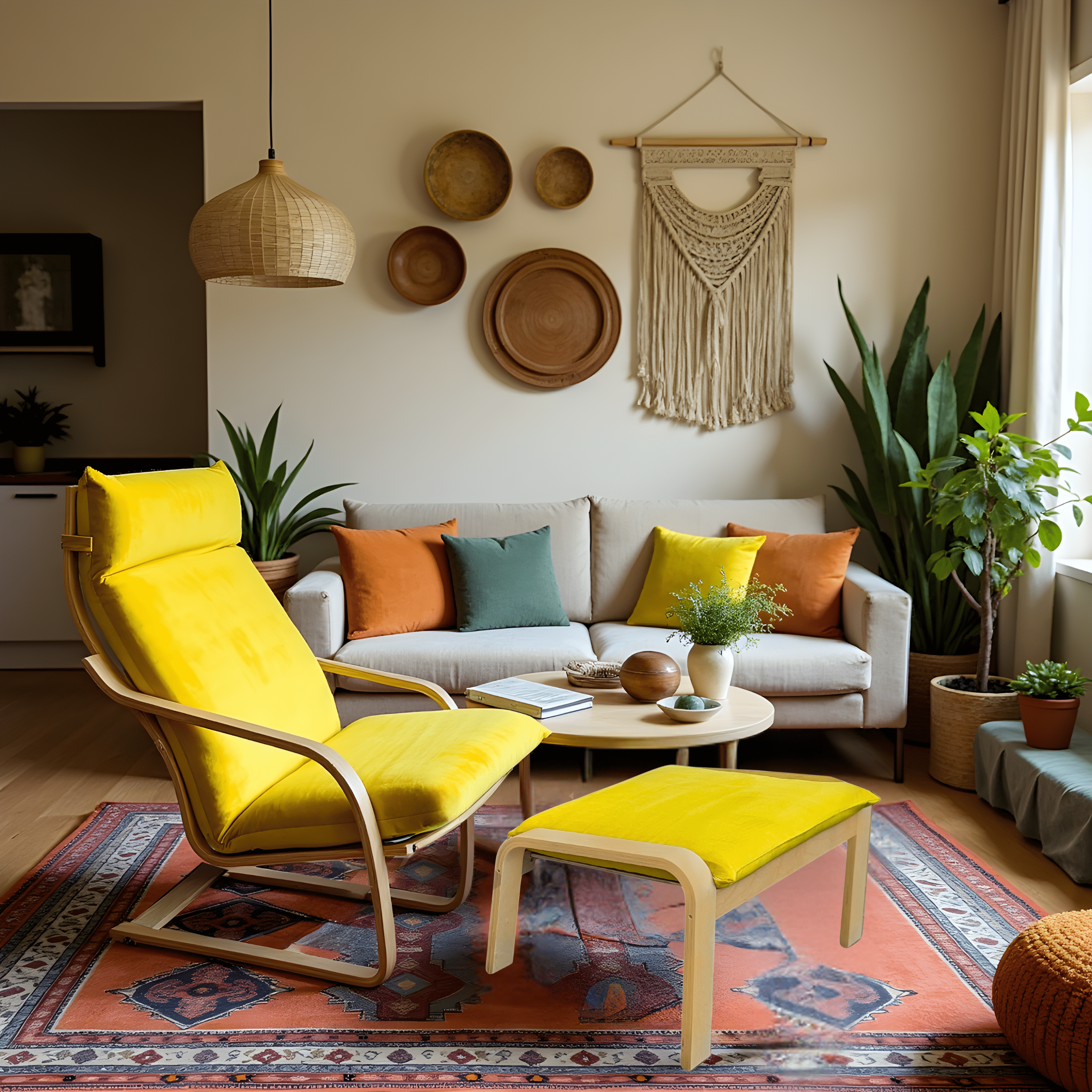 Rockin Cushions IKEA Adult Poang Velvet Gold Chair and Ottoman Covers, Compatible with IKEA Poang